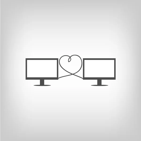 Amor virtual — Vector de stock