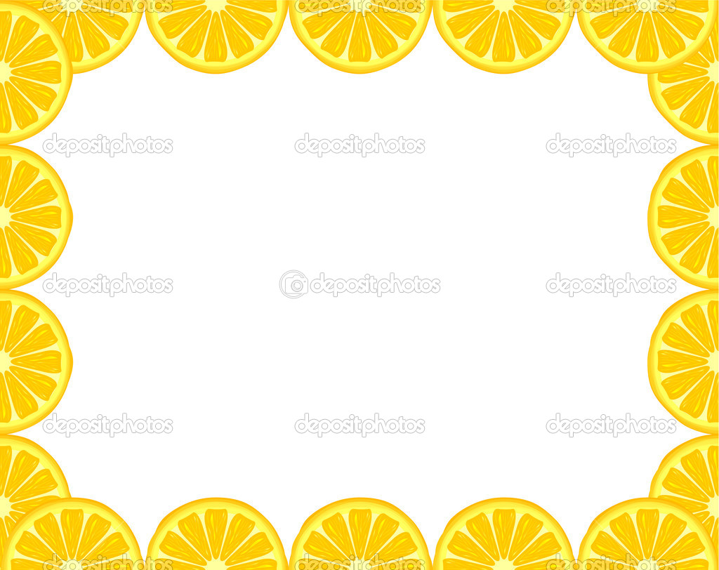 Lemon Frame Stock Vector Rinika 47926471 Bright Citrus Frame Made Of Lemon Slices Vector By