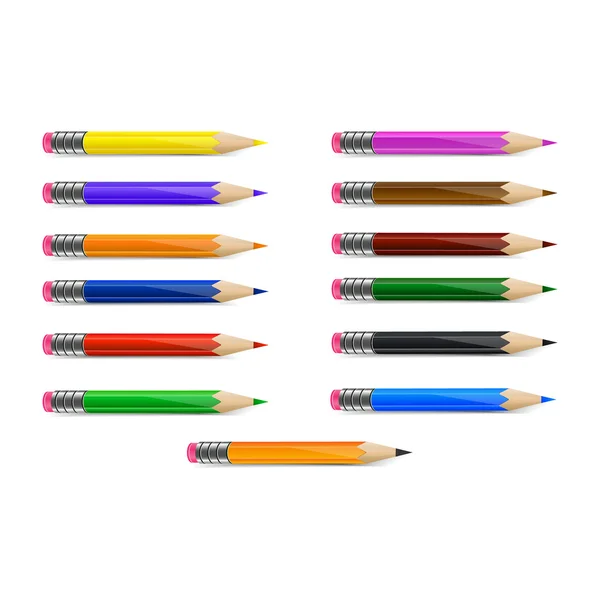 Ensemble de crayons de couleur — Image vectorielle