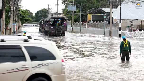 Nakhonratchasima Tayland Ekim 2021 Hava Manzarası Selleri Basmış Evler Toplu — Stok video