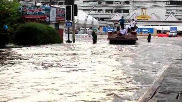 Nakhonratchasima Thaïlande Octobre 2021 Vue Aérienne Inondations Maisons Inondées Catastrophes — Video