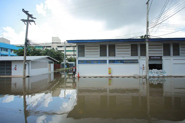 Nakhonratchasima Tayland Ekim 2021 Toplu Doğal Afetler Yıkım Şehir Sel — Stok fotoğraf