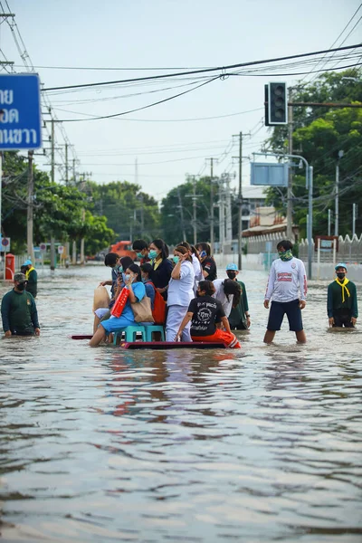 Nakhonratchasima Tayland Ekim 2021 Toplu Doğal Afetler Yıkım Şehir Sel — Stok fotoğraf