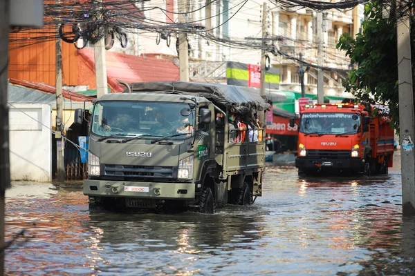 Нахонратчма Таиланд Октября 2021 Года Затопленные Дома Массовые Стихийные Бедствия — стоковое фото