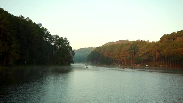 Pang Ung Mae Hong Son Ταϊλάνδη Δεκεμβρίου 2021 Tourist Bamboo — Αρχείο Βίντεο