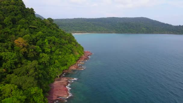Вид Воздуха Природу Тропический Райский Пляж Острова Кох Куд Koh — стоковое видео