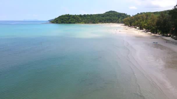 Luchtfoto Uitzicht Natuur Tropisch Paradijs Eiland Strand Enjoin Een Goede — Stockvideo