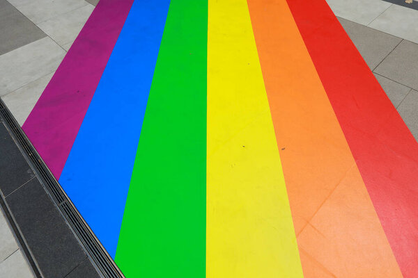 Rainbow Walkway Welcomes Pride Month Festival Rainbow Pride Symbol Lesbian Royalty Free Stock Photos