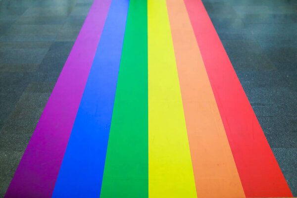 Rainbow Walkway Welcomes Pride Month Festival Rainbow Pride Symbol Lesbian Stock Image