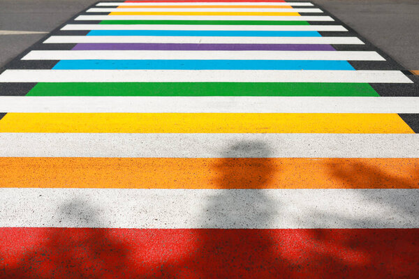 Rainbow Walkway Welcomes Pride Month Festival Rainbow Pride Symbol Lesbian Stock Photo