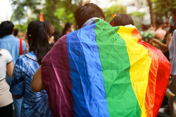 Rainbow Flag Bienvenida Festival Pride Month Rainbow Pride Símbolo Orgullo — Foto de Stock