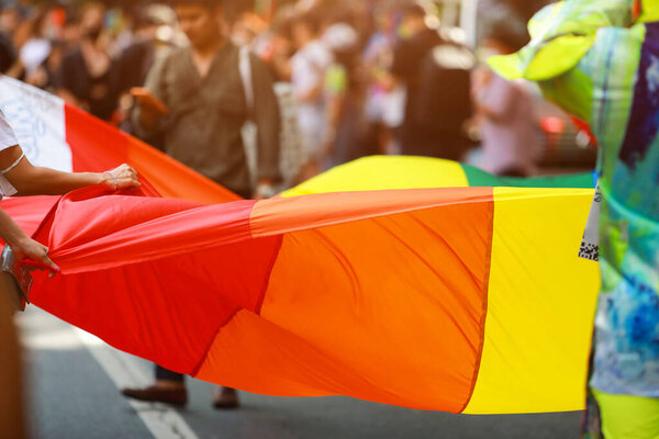 Rainbow Flag Welcomes Pride Month Festival Rainbow Pride Symbol Lesbian Royalty Free Stock Photos