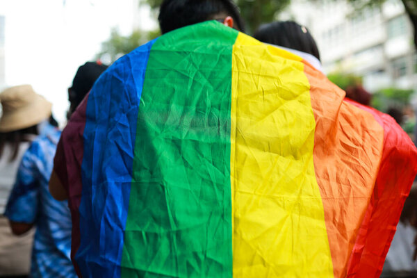 Rainbow Flag Welcomes Pride Month Festival Rainbow Pride Symbol Lesbian Royalty Free Stock Photos