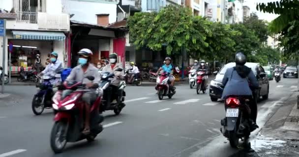 Chi Minh City Vietnam July 2022 People Riding Motorcycles Road — Stock video