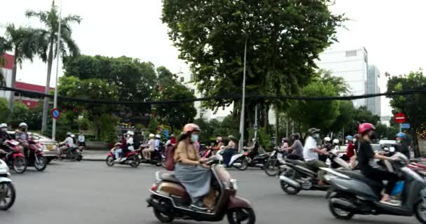 Chi Minh City Vietnam July 2022 People Riding Motorcycles Road — Stockvideo