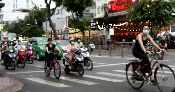 Chi Minh City Vietnam Června 2022 Lidé Motorce Silnici Pouliční — Stock video