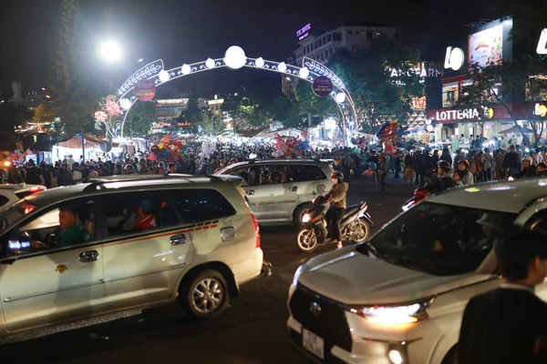 Lat City Vietnam July 2022 Night Light Center Traffic Landmark — Foto de Stock