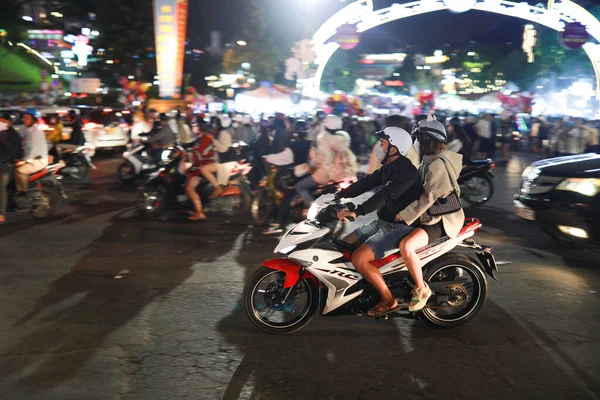 Lat City Vietnam July 2022 Night Light Center Traffic Landmark — Fotografia de Stock