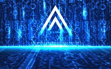 Soyut dijital teknoloji operasyonel sistem siber yüksek teknoloji iletişim konsepti fütüristik dijital yenilik arka plan vektörü tasarımı.