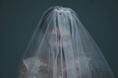 Asyalı bir kadının portresi hayalet gelin ölümü ve kan korkunç korku sahnesi arka plan, Cadılar Bayramı festivali konsepti