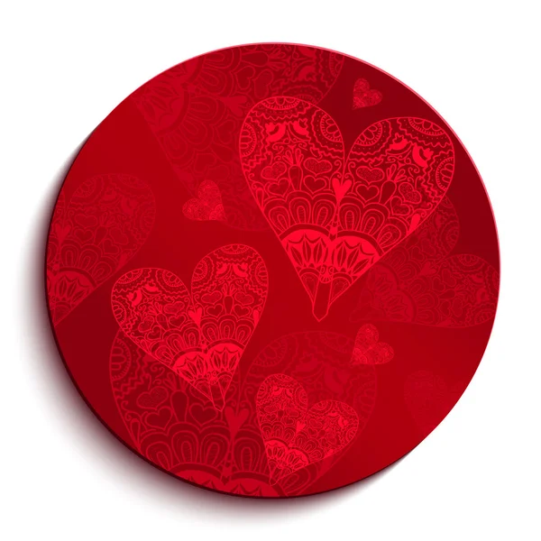 情人节那天的红色圆圈图案 — 图库矢量图片