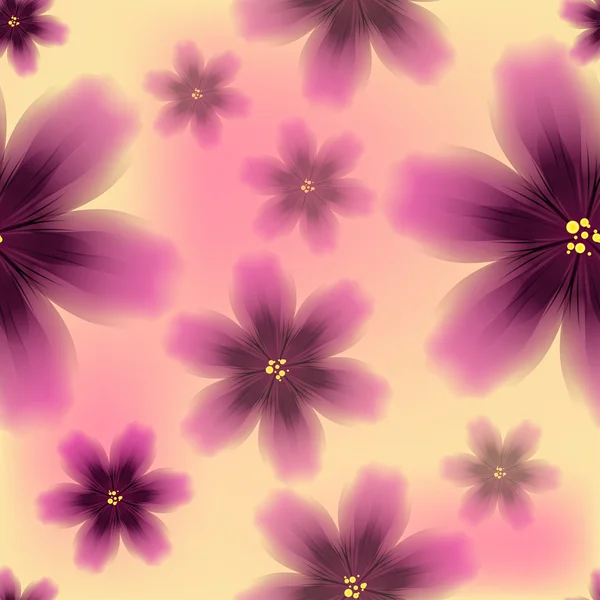 Színes lila virágos zökkenőmentes minta — Stock Vector