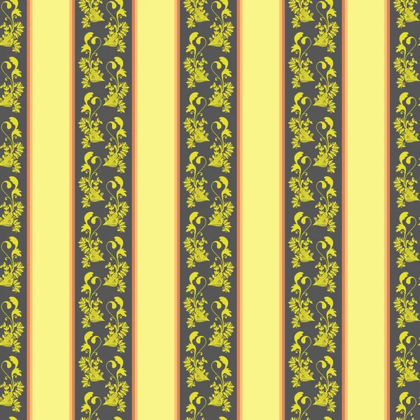 Motif floral sans couture avec des rayures — Image vectorielle