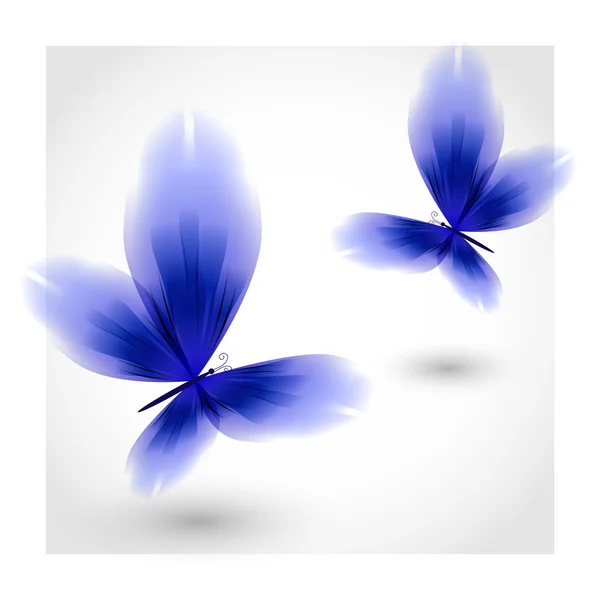 Dark blue butterflies fluttering air — Stock Vector