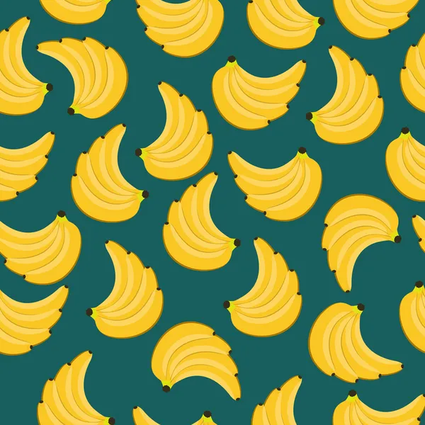Gelbe Bananen Zweige nahtloses Muster — Stockvektor