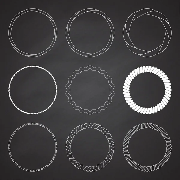 Set 9 cirkel zomer frames, grenzen — Stockvector