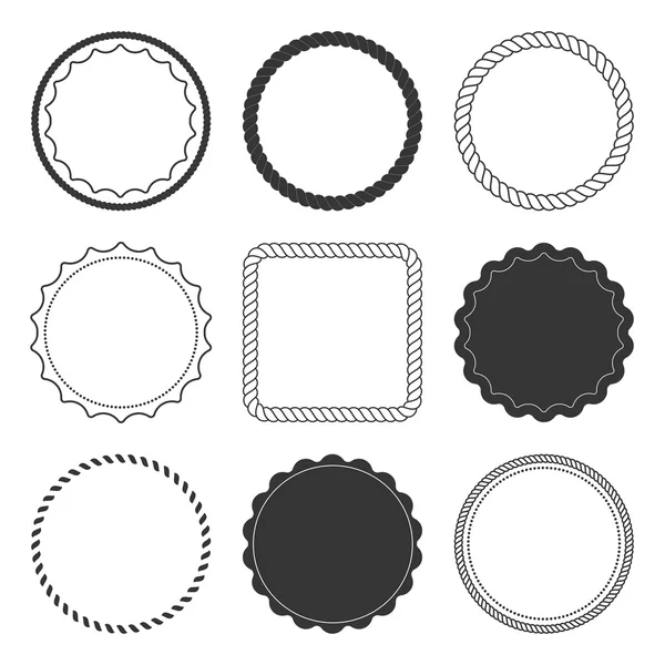 Set di 9 elementi estivi di design, cornici, bordi — Vettoriale Stock