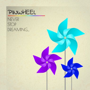 renkli mor, mavi ve koyu mavi pinwheels