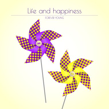 mor ve sarı renkli pinwheels