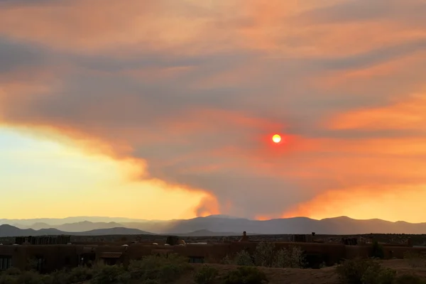 Forest fire from the distance — Stock Photo, Image