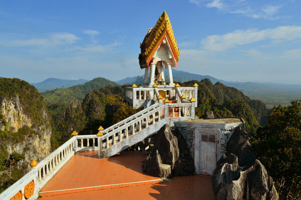 Buddhist mountainpeak temple in Thailand