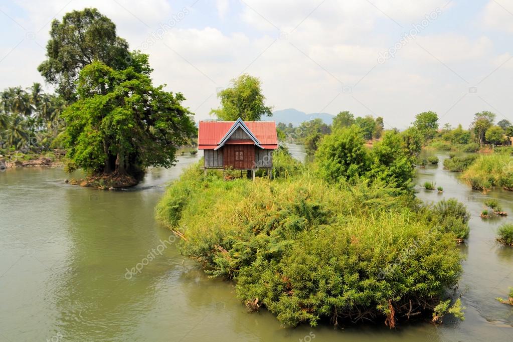 House on one of 4000 islands in the Mekong