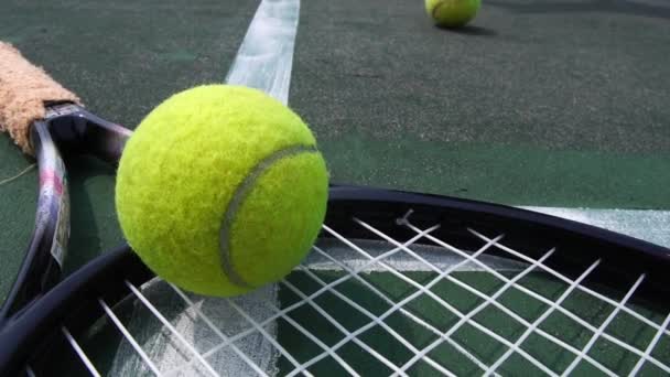 Footage Tennis Racket Court — Stockvideo