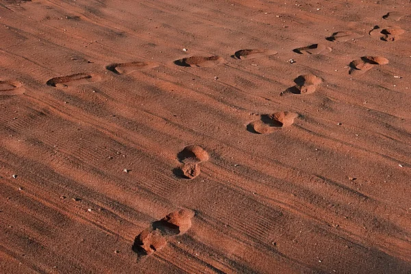 Empreintes de pas dans le sable — Photo