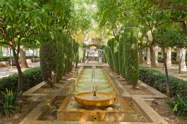 Fountain in the gardens of Hort del Rei — Stock Photo, Image