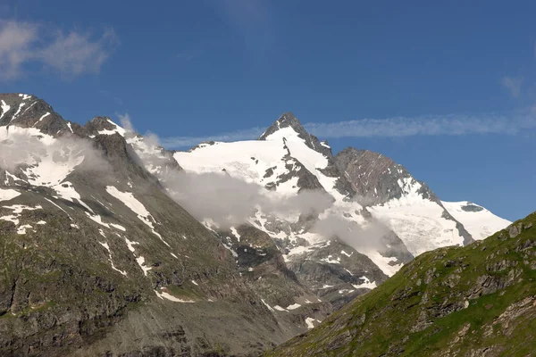 Utsikt Över Grossglockner Med Klarblå Himmel Högsta Berget Österrike — Stockfoto