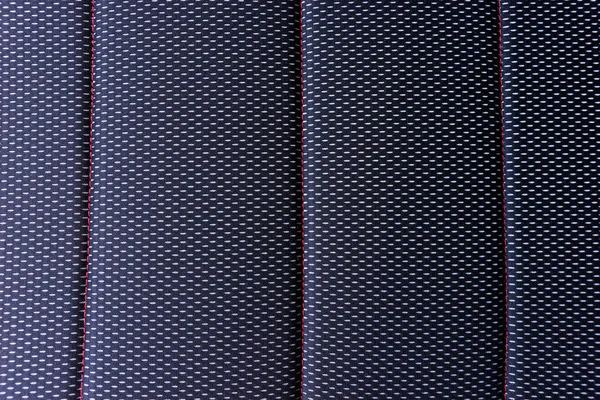 Ein Teil Des Textilen Autositzbezugs Dunkler Autositzbezug Mit Roten Nähten — Stockfoto
