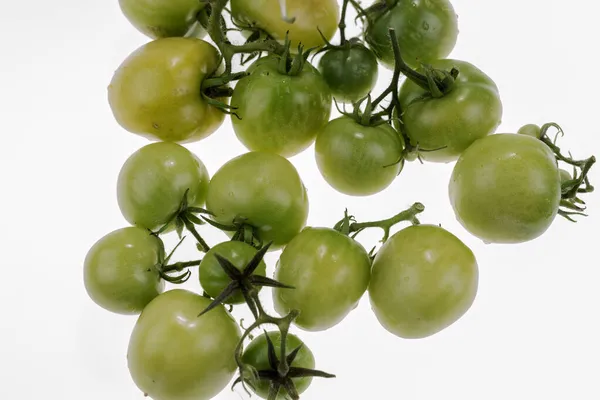 Zielone Pomidory Białym Tle — Zdjęcie stockowe