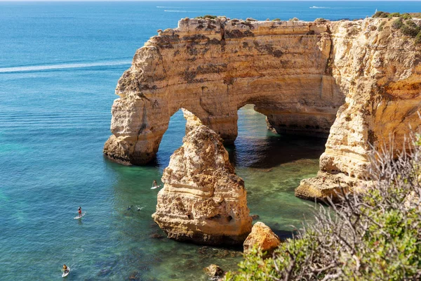 Falésias Praia Marinha Algarve Portugal Europa — Fotografia de Stock