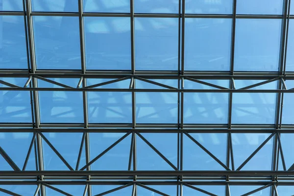 Part Glass Roof Steel Structure Modern Ceiling Architecture — Stock Photo, Image