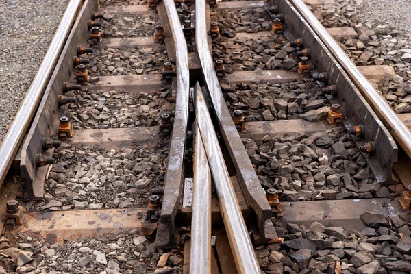 Railway Tracks Switch Narrow Gauge Railway — Stock Photo, Image