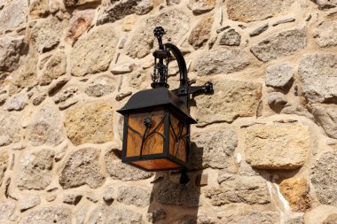 Old historical lantern on the castle wall