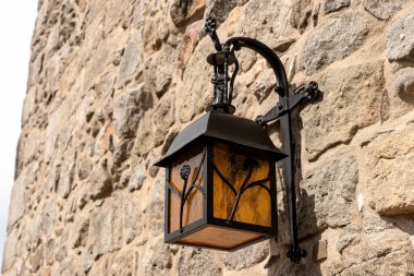 Old historical lantern on the castle wall