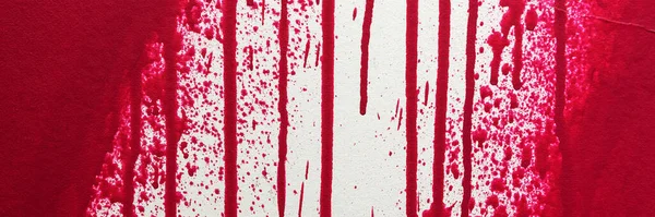 Red Paint Streaks Wall Blood Splatters Red Panoramic Background — Stock Photo, Image