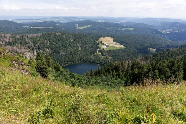 Paisaje Lago Feldsee Desde Montaña Feldberg Bosque Negro Alemania — Foto de Stock