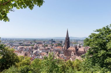 Historic town of Freiburg im Breisgau with famous Freiburg Munster cathedral. Germany